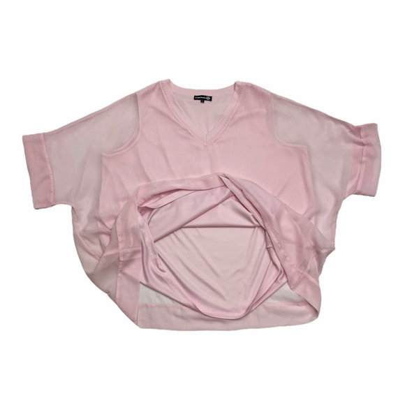 Claire France baby light pink size 4X US blouse layered short sleeves light - Picture 9 of 10